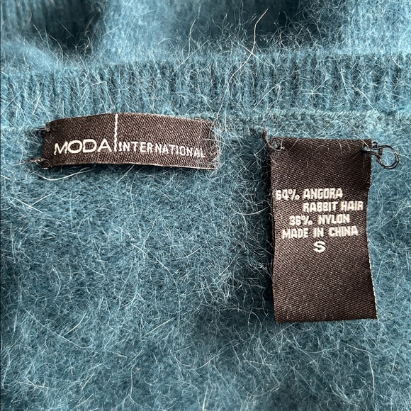 Soft Angora Sweater with Rhinestone Buttons - Picture 5 of 6